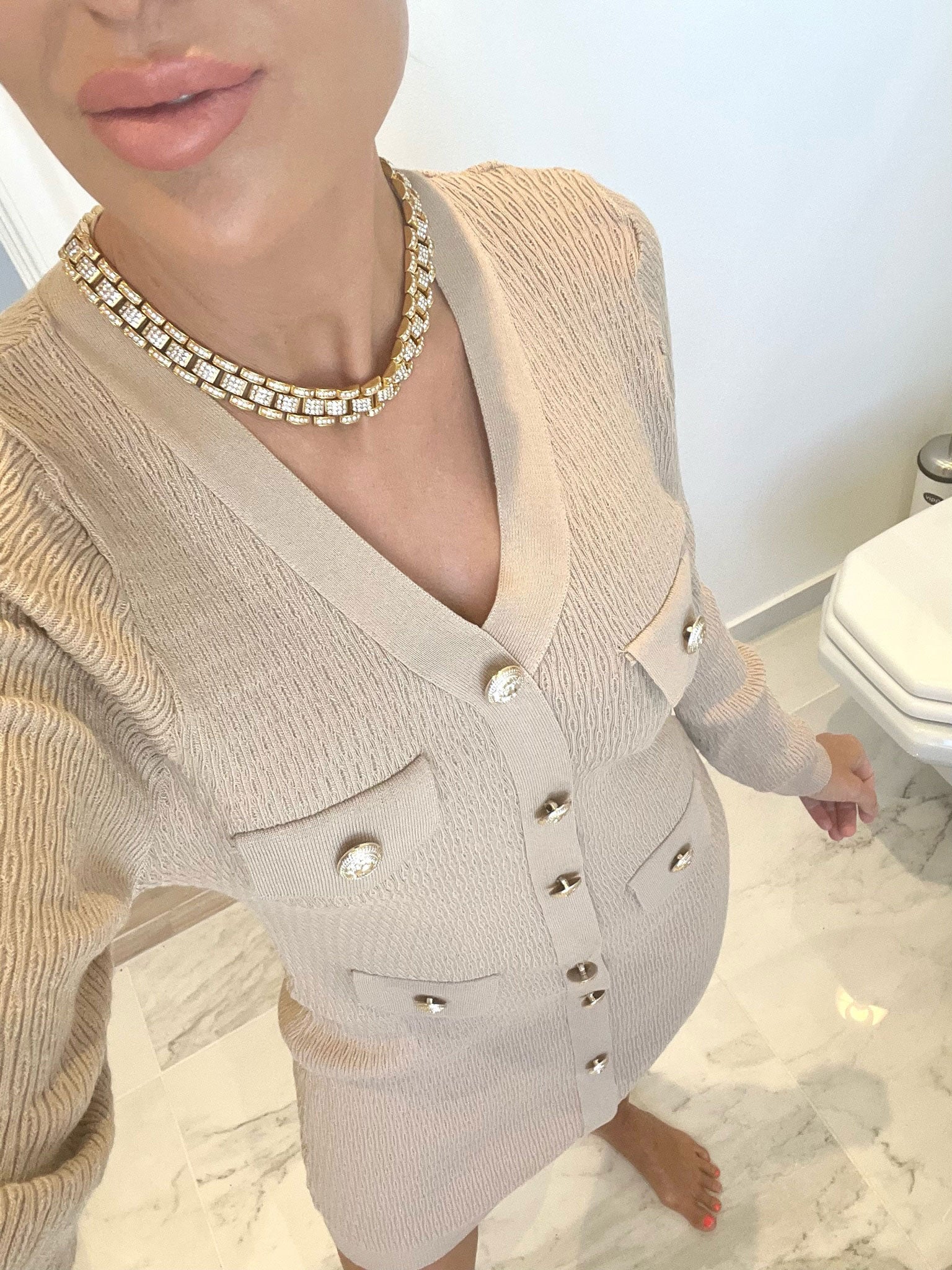 Aida - Bred halskæde med similisten